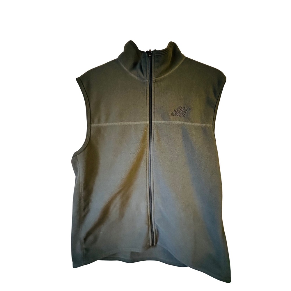 Eastern Mountain Sports Mens Fleece Vest blue Quarter Zip Logo Size Small